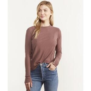 Nation LTD Joni Long Sleeve Mock Neck Snap Cuff Shirt Small